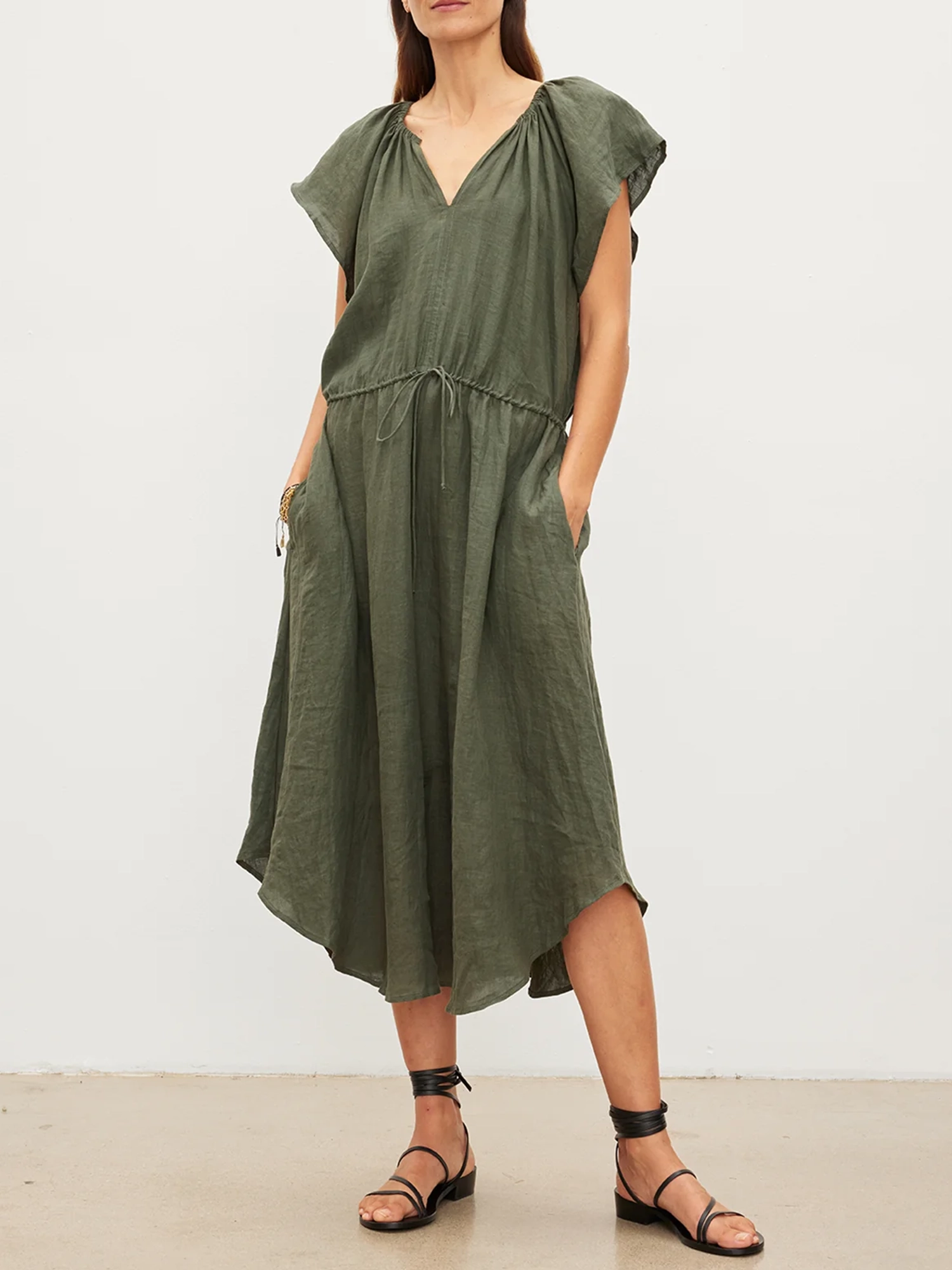 Pepper Linen V-Neck Dress