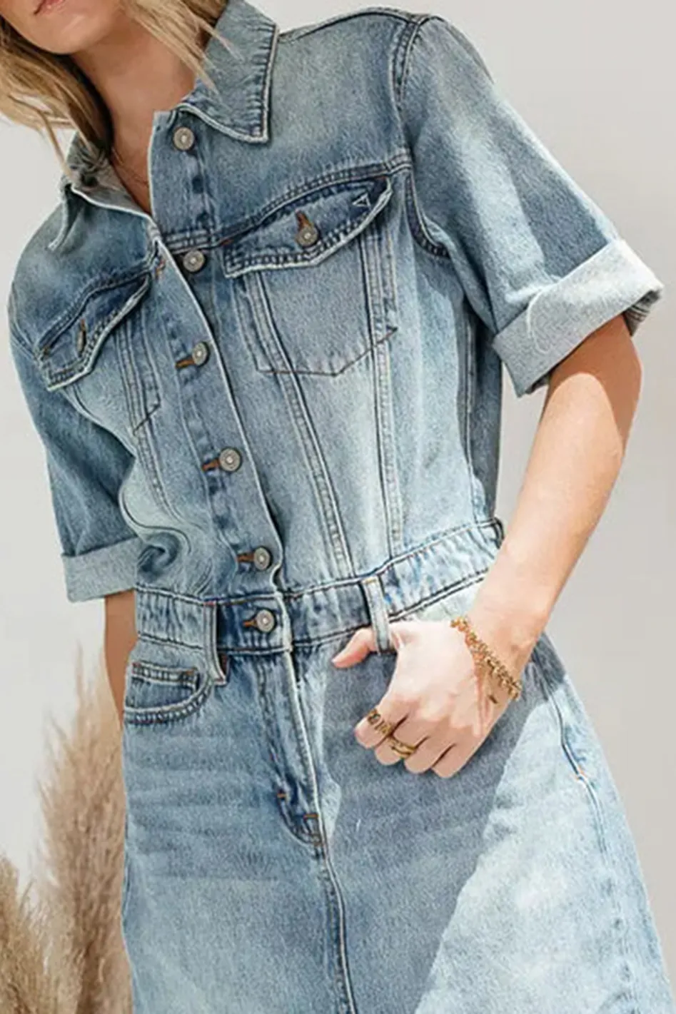 COLBY DENIM DRESS IN MEDIUM WASH