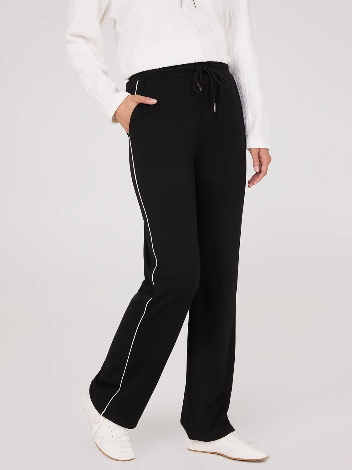 Contrast Piping Pants