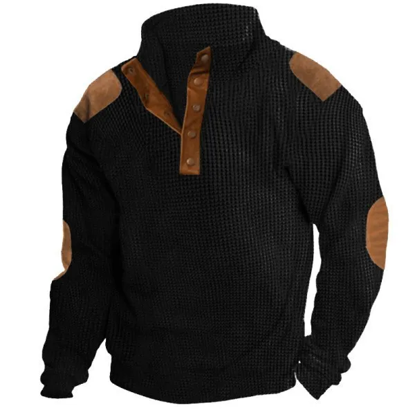 Men's Outdoor Raglan Sleeves Casual Waffle Fashion Sweatshirt