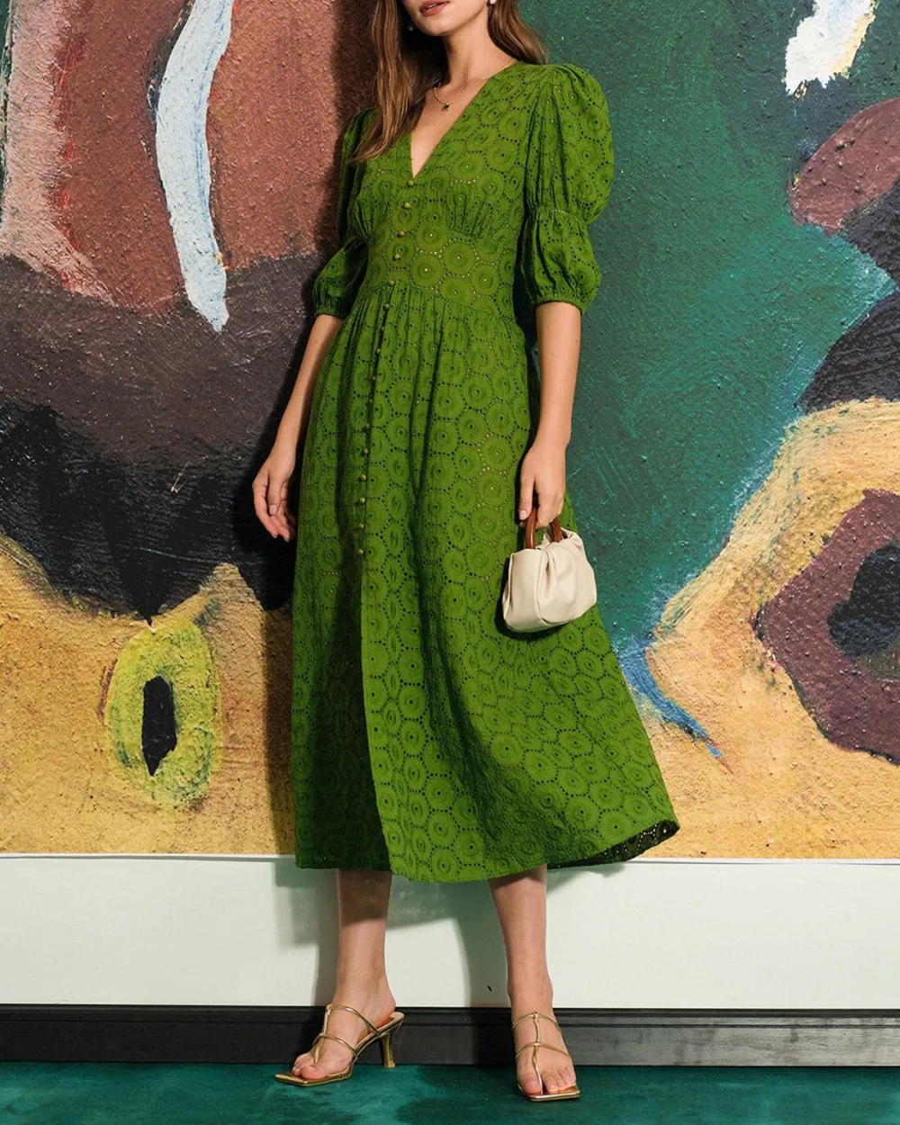 Green hollow fashion dress