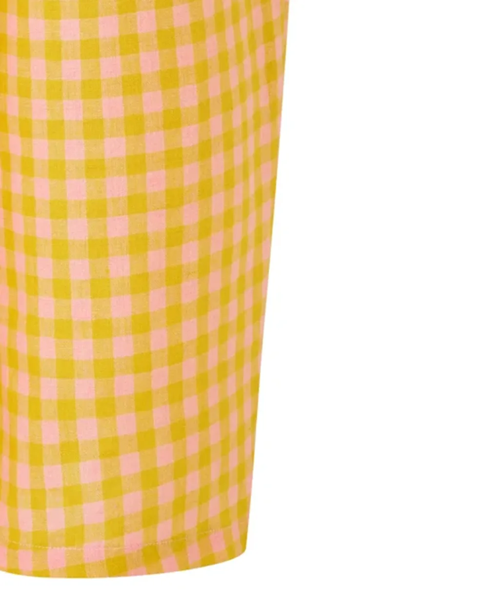 PINK & YELLOW CHECK LINEN TROUSERS