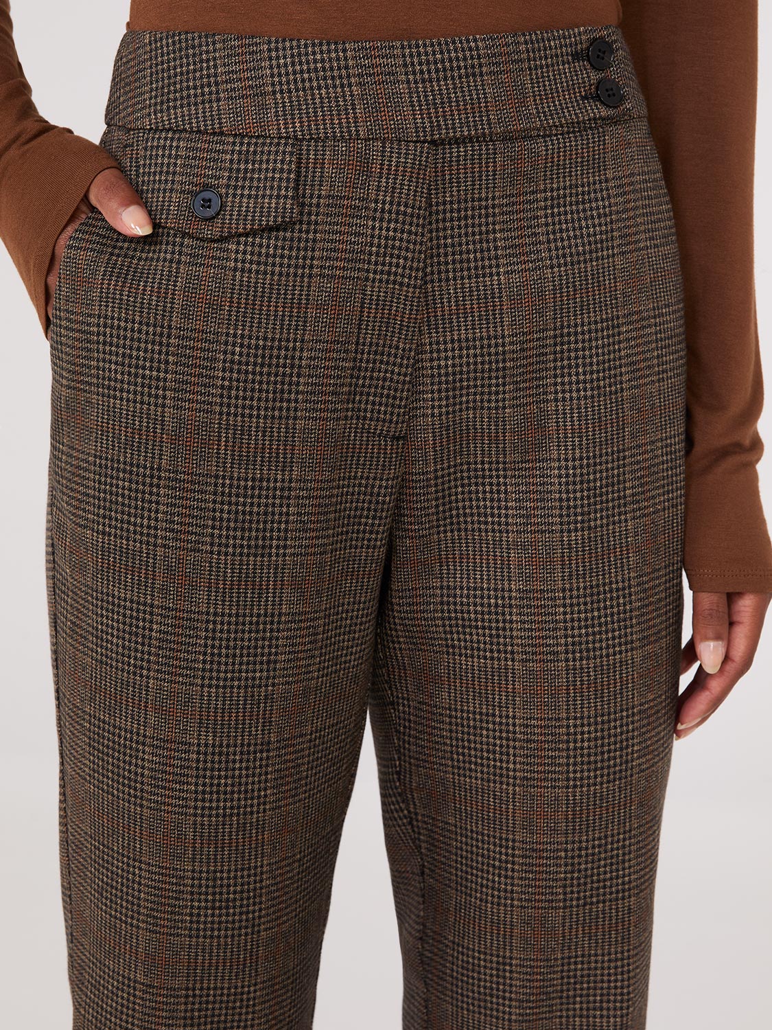 Glen Plaid Straight Leg Pants