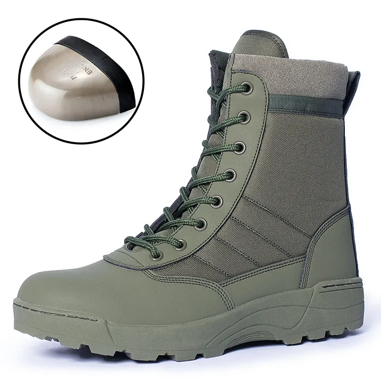 Men Waterproof Steel Toe Work Boots Non-Slip Hiking Boots Tactical Boots