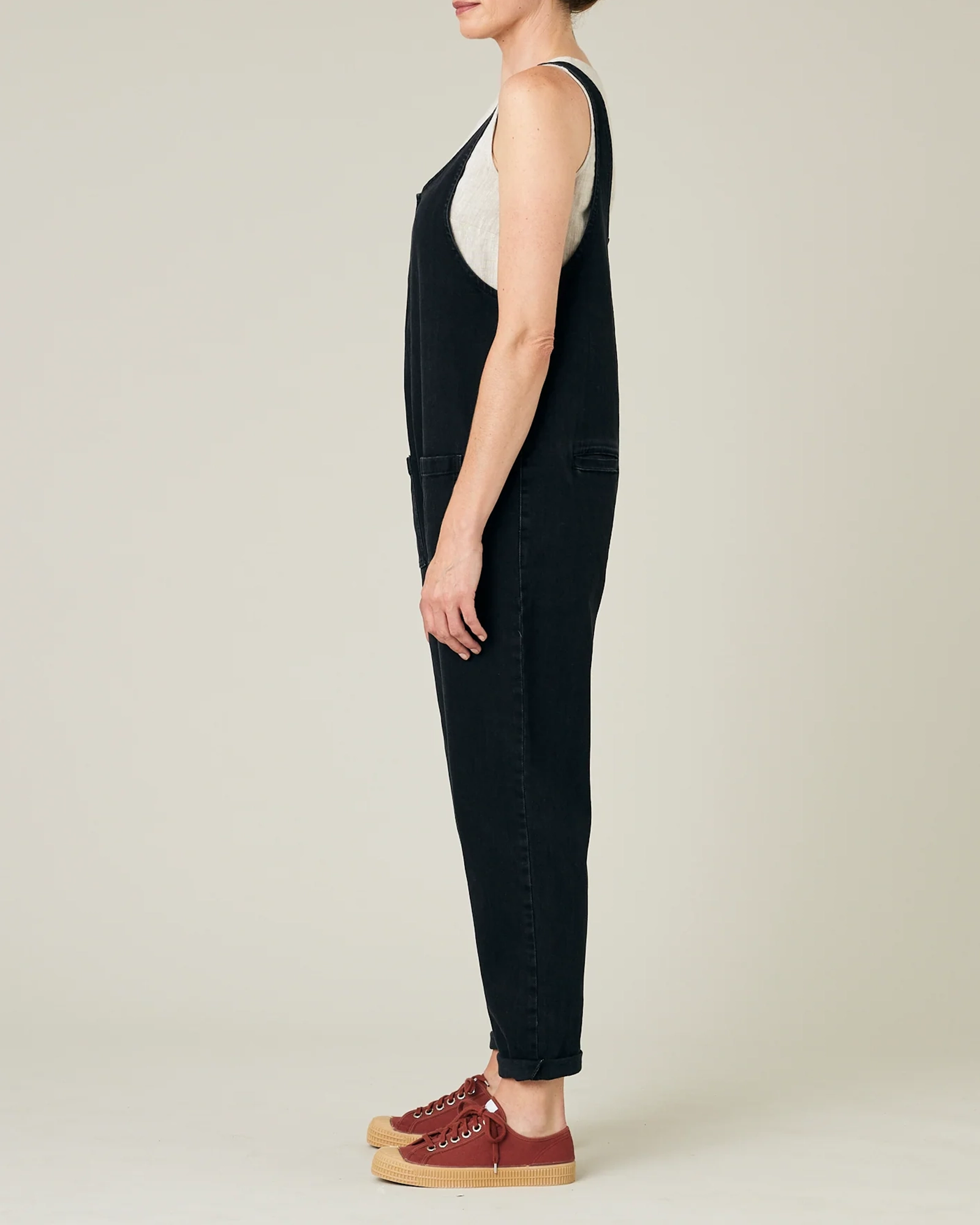 BLACK DENIM JUMPSUIT