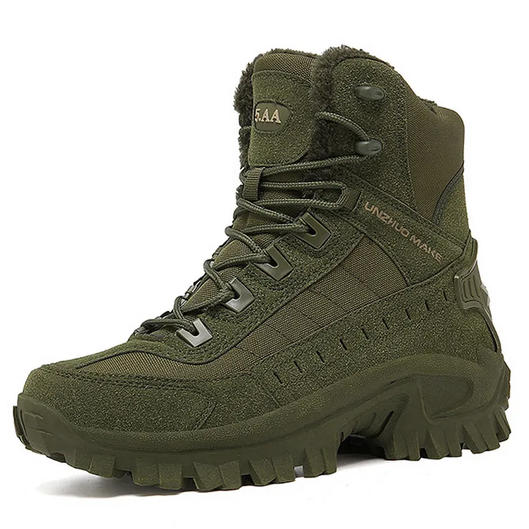 Men's Winter Warm Combat Boots Waterproof Non-Slip Hiking Boots Work Boots (Insulated Version)