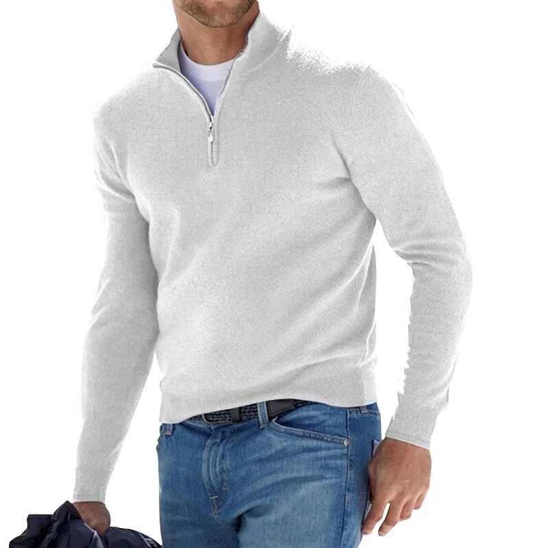 Men's Cashmere Zipper Basic Sweater