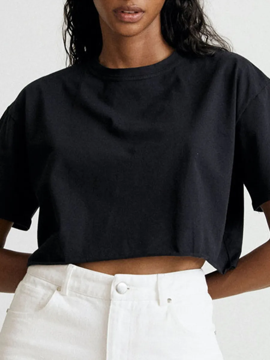 Cropped Cropped Crop Top in Solid Color