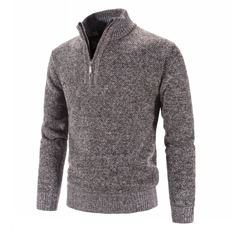 Men's Stand Collar Cashmere Zipper Sweater