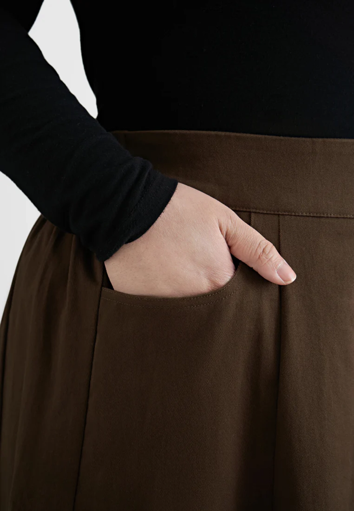 Cotton Stretch A-Line Skirt