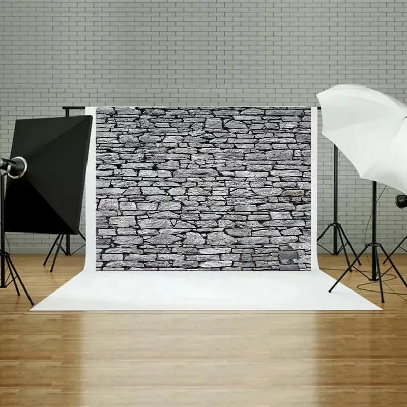 Brick Stone Texture Wall Photography Backdrops Wooden Floor Backgrounds for Toy Photo Studio Baby Shower Newborn Children Photo