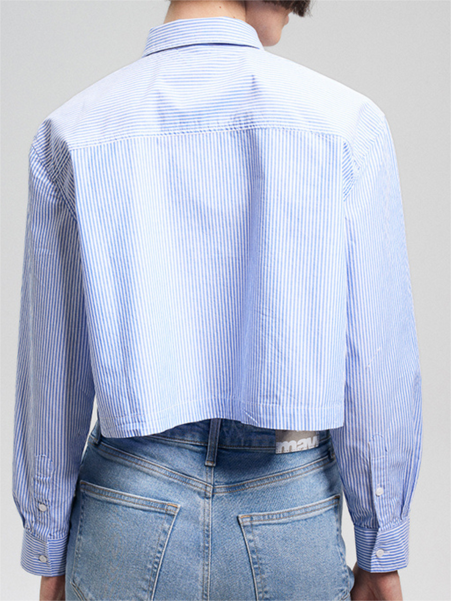 Cropped Button-Up Shirt