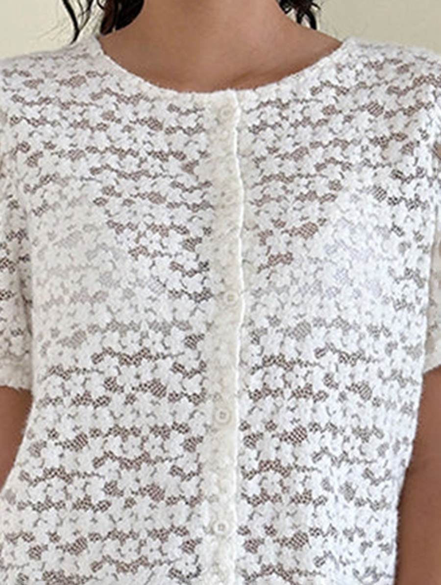 Kaelyn Top in Dahlia Lace Ivory