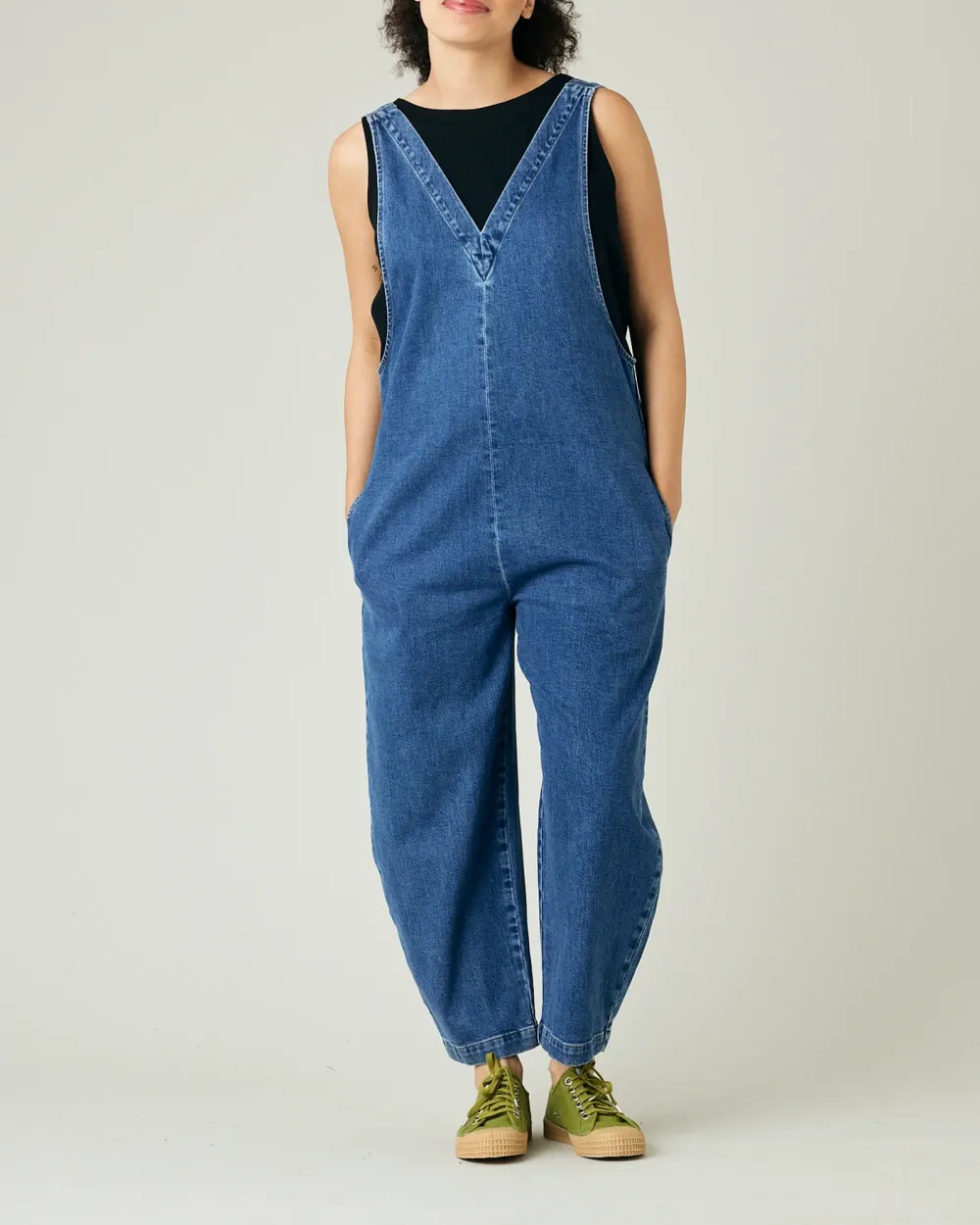 OTTIE MID BLUE DENIM JUMPSUIT