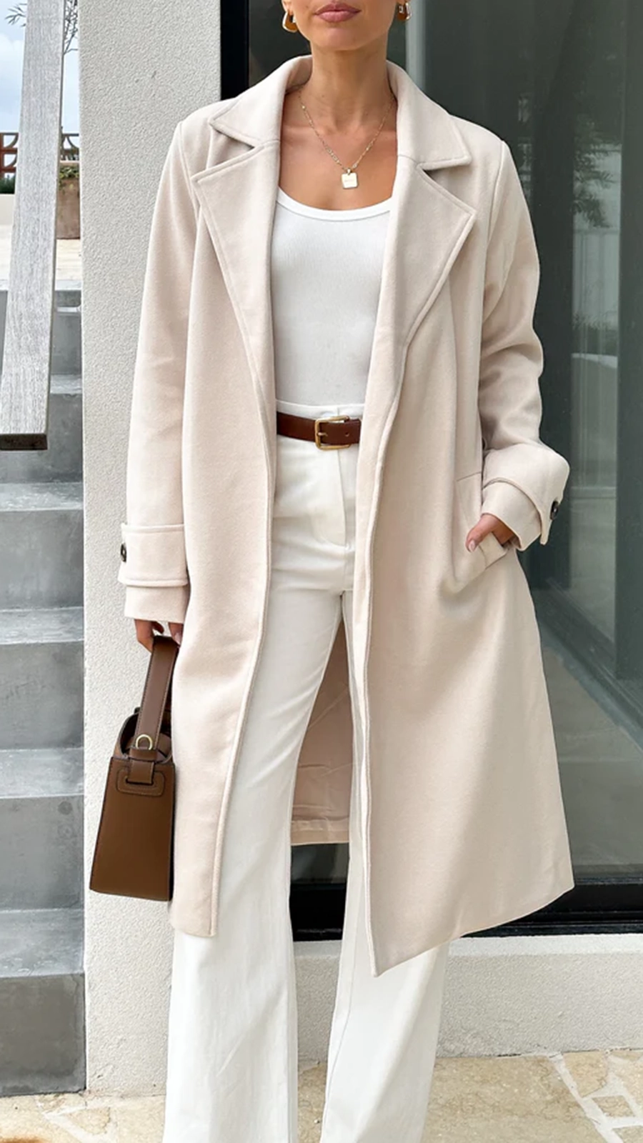 Lue Trench Coat - Winter White