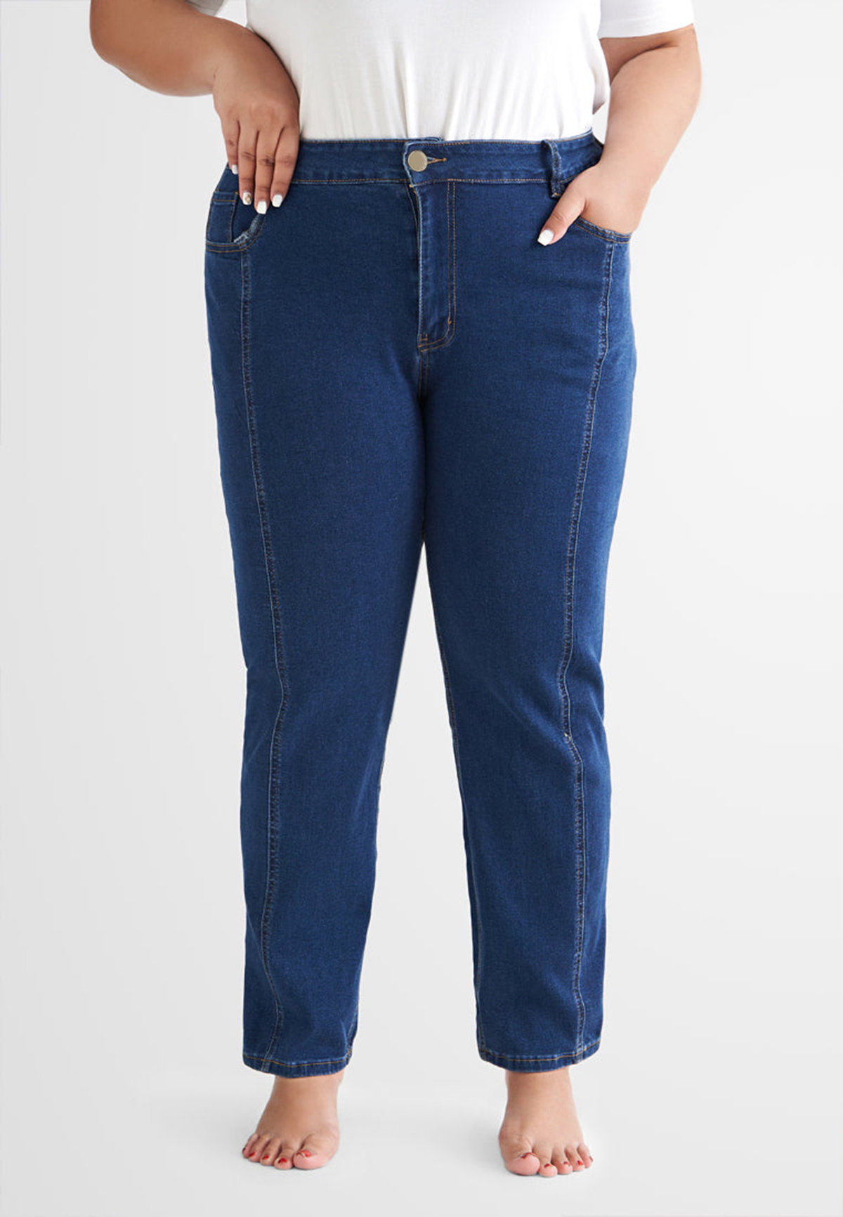 Slim Cut Side Seams Jeans