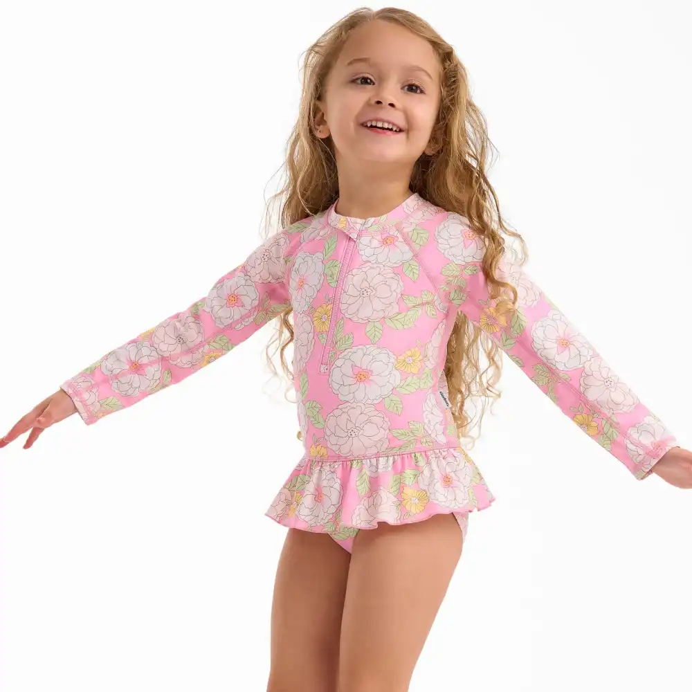 Toddler Girls Peonies Rashguard