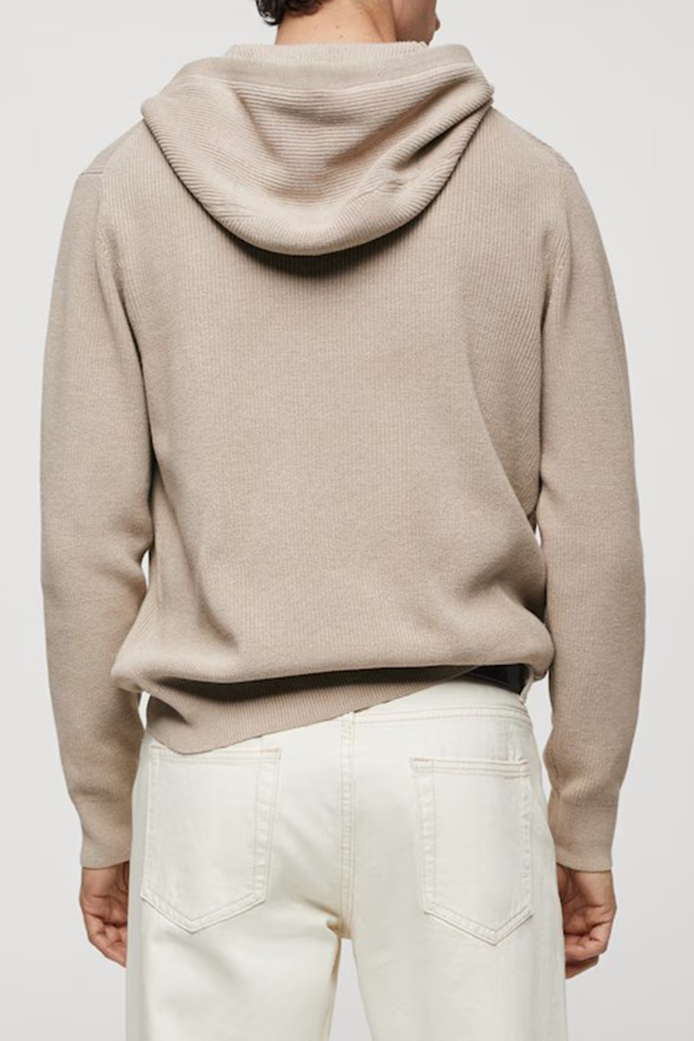 Hooded knit sweatshirt