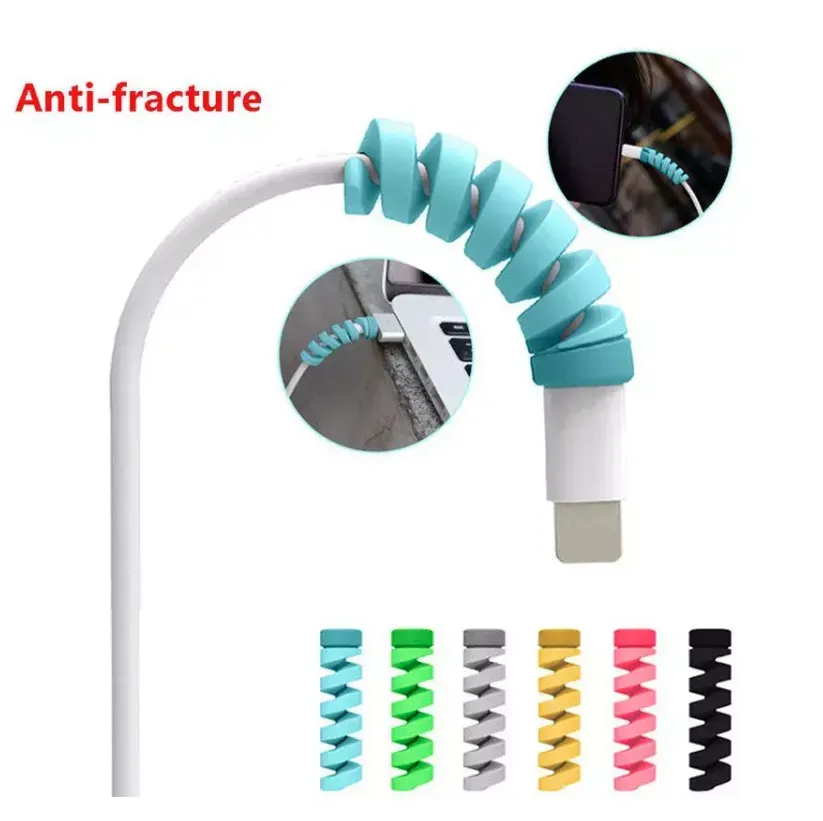 Charging Cable Protector Cable Management Organizer Protective Spiral Tube Wire Protectors Cord Sleeve Line Saver