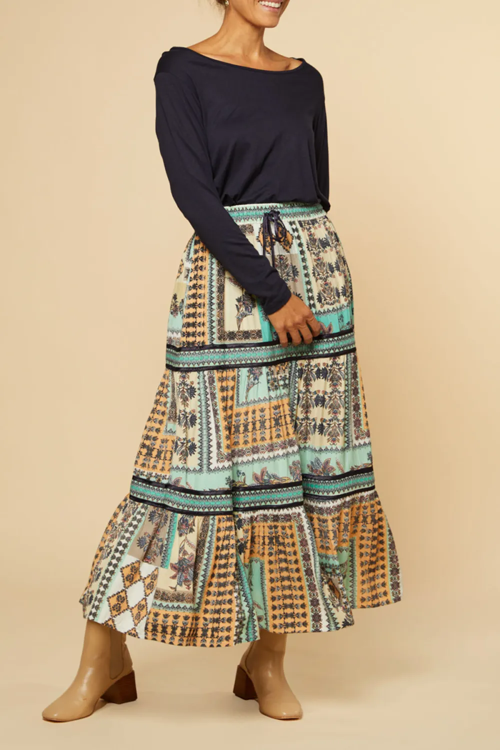 Danica Tiered Skirt in Torino