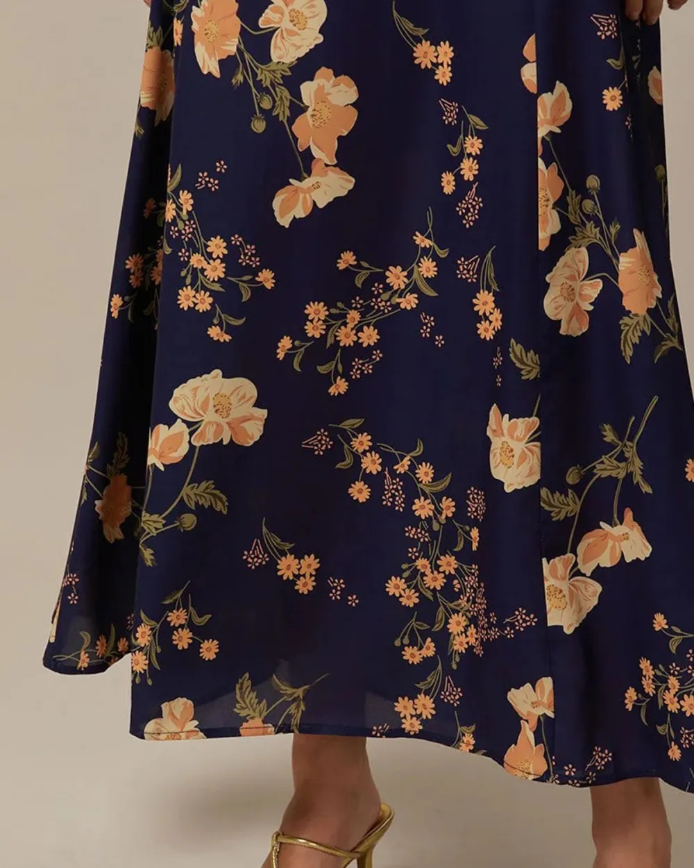 Strapless Square Neck Floral Long Dress