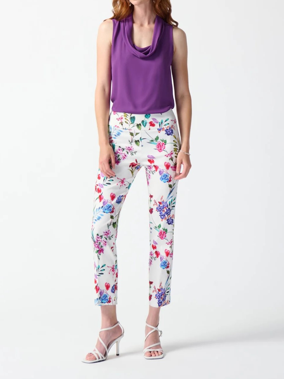 Millennium Floral Print Cropped Pull On Pant