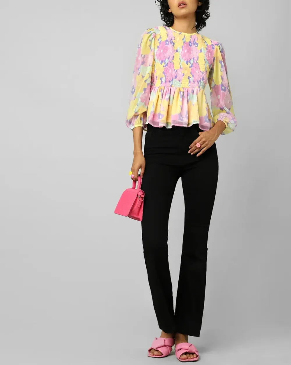 Multi-Colour Floral Print Top