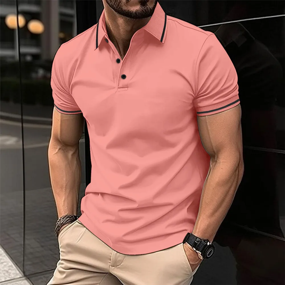 🔥Black Friday Sale 60% OFF🔥 - Men Striped Trim Comfy Breathable Polo Shirt