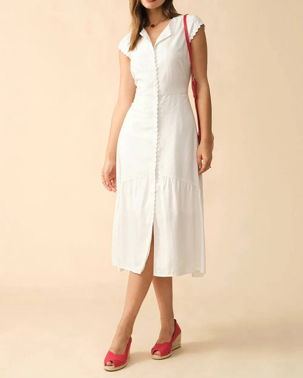 Long white all-match casual dress