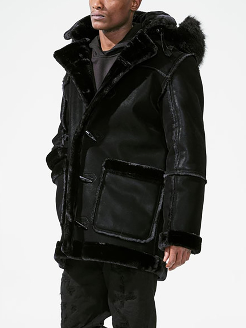 Men's Black Shearling Jacket