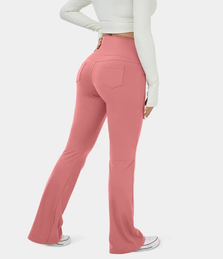 High Waisted Back Pocket Flare Yoga Leggings