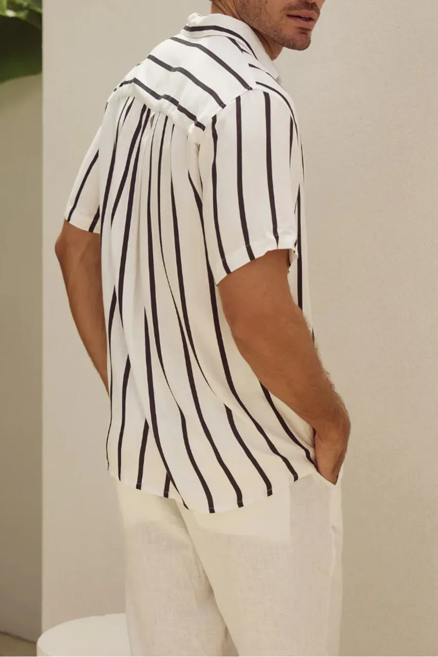 STRIPES PRINT SLIGHT STRETCH ELIJAH SHIRT