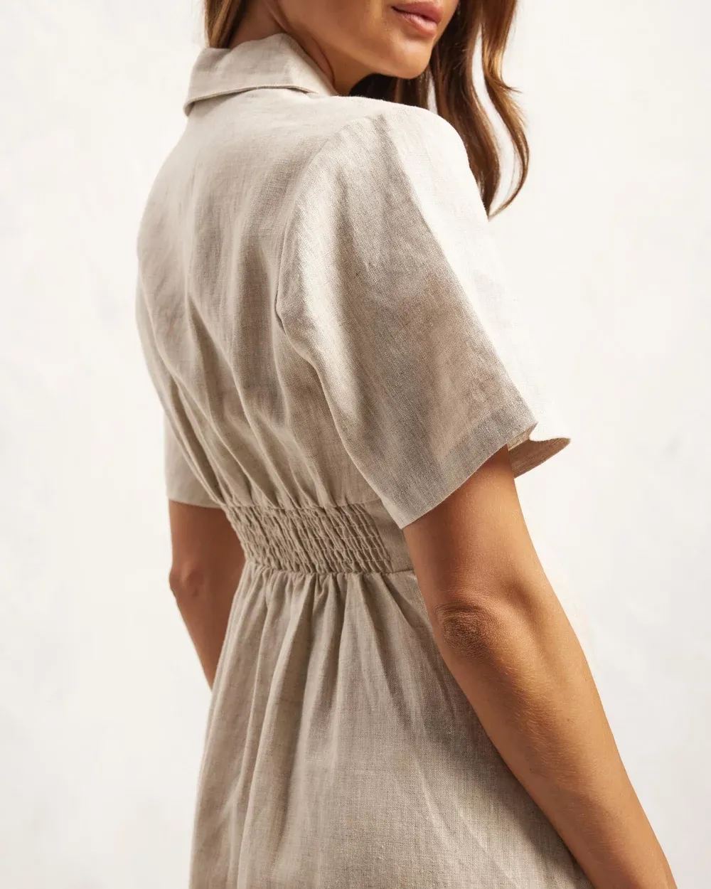 Linen Midi Shirt Dress