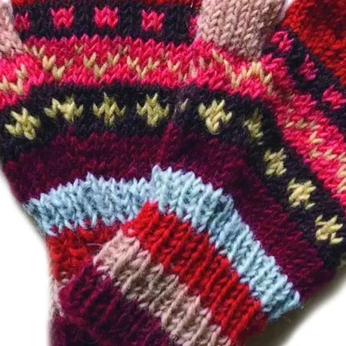 nordic knit wool gloves