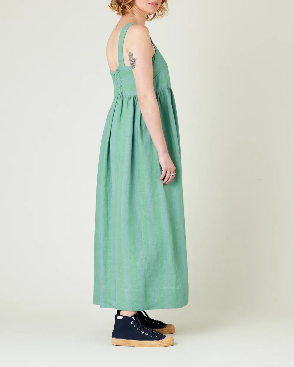 OCEAN STRIPE LINEN DRESS