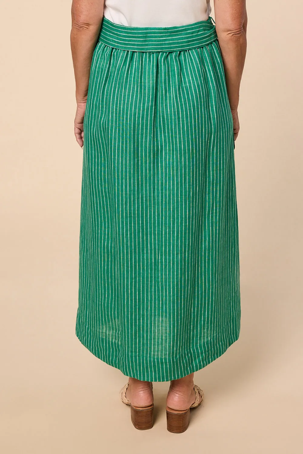 Adrift Split Tencel Skirt in Dark Wash