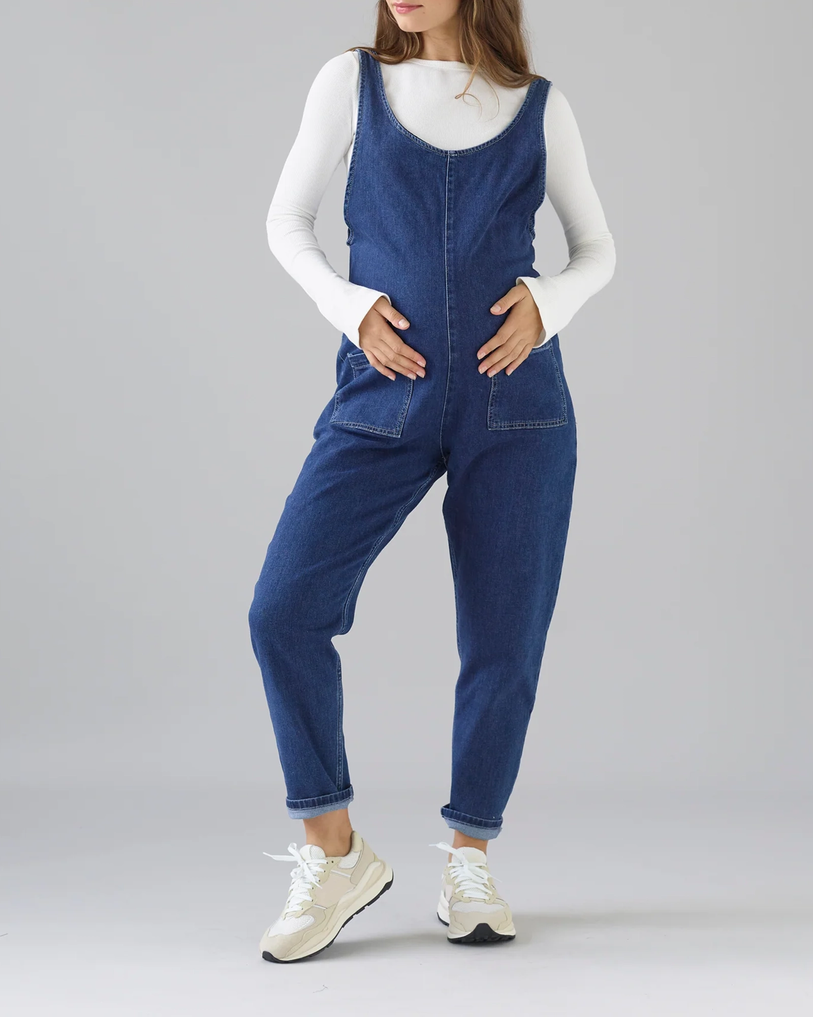 MID BLUE DENIM JUMPSUIT