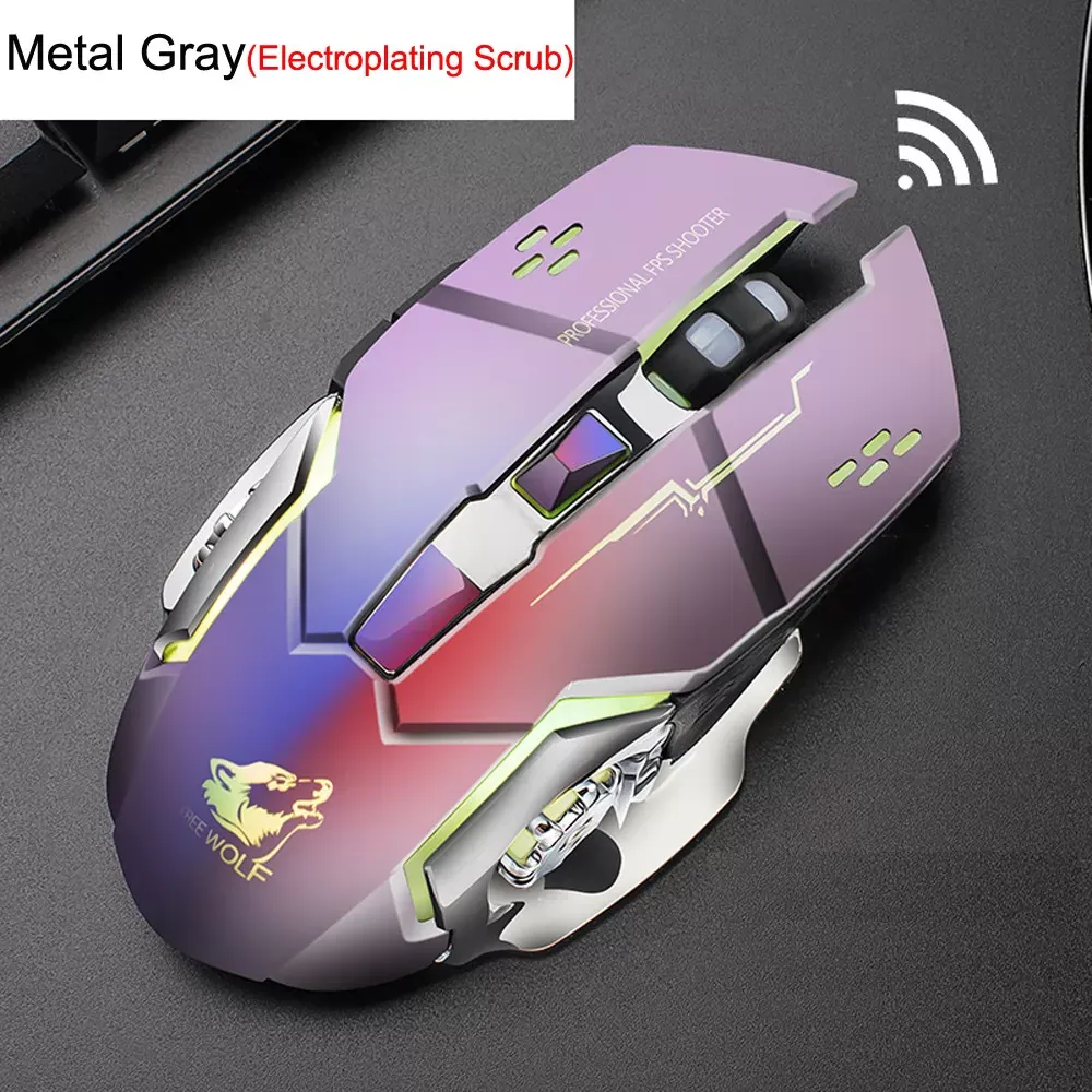 Rechargeable X8 Wireless Silent LED Backlit USB Optical Ergonomic Gaming Mouse Computer Table Ergonomic Silent For PC Laptop