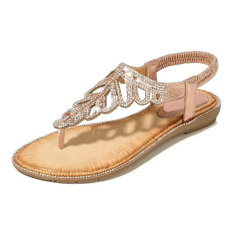 Cilool Rhinestone Platform Bohemian Sandals