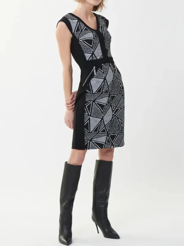 Dress Black White Print