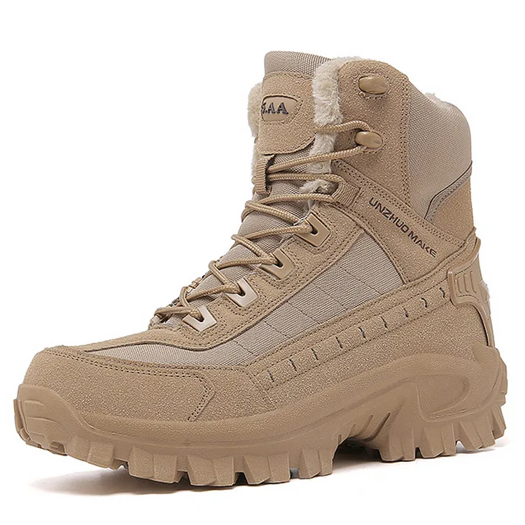 Men's Winter Warm Combat Boots Waterproof Non-Slip Hiking Boots Work Boots (Insulated Version)