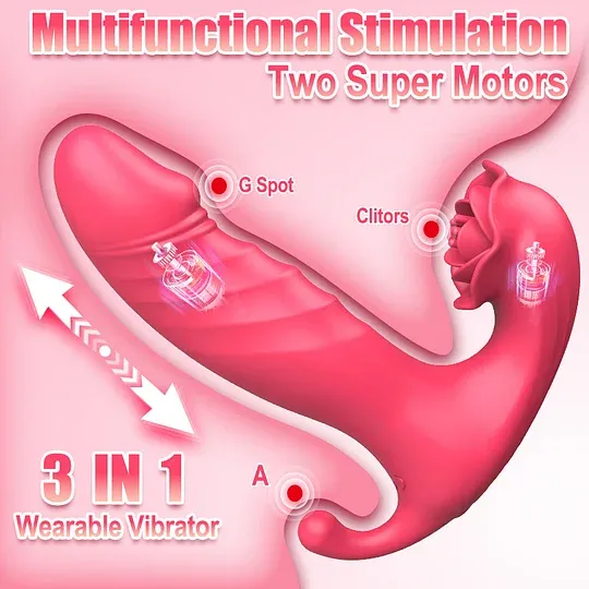 Rose G Spot Thrusting Dildo Remote Control Wearable Vibrator With 9 Thrusting Vibrating Modes