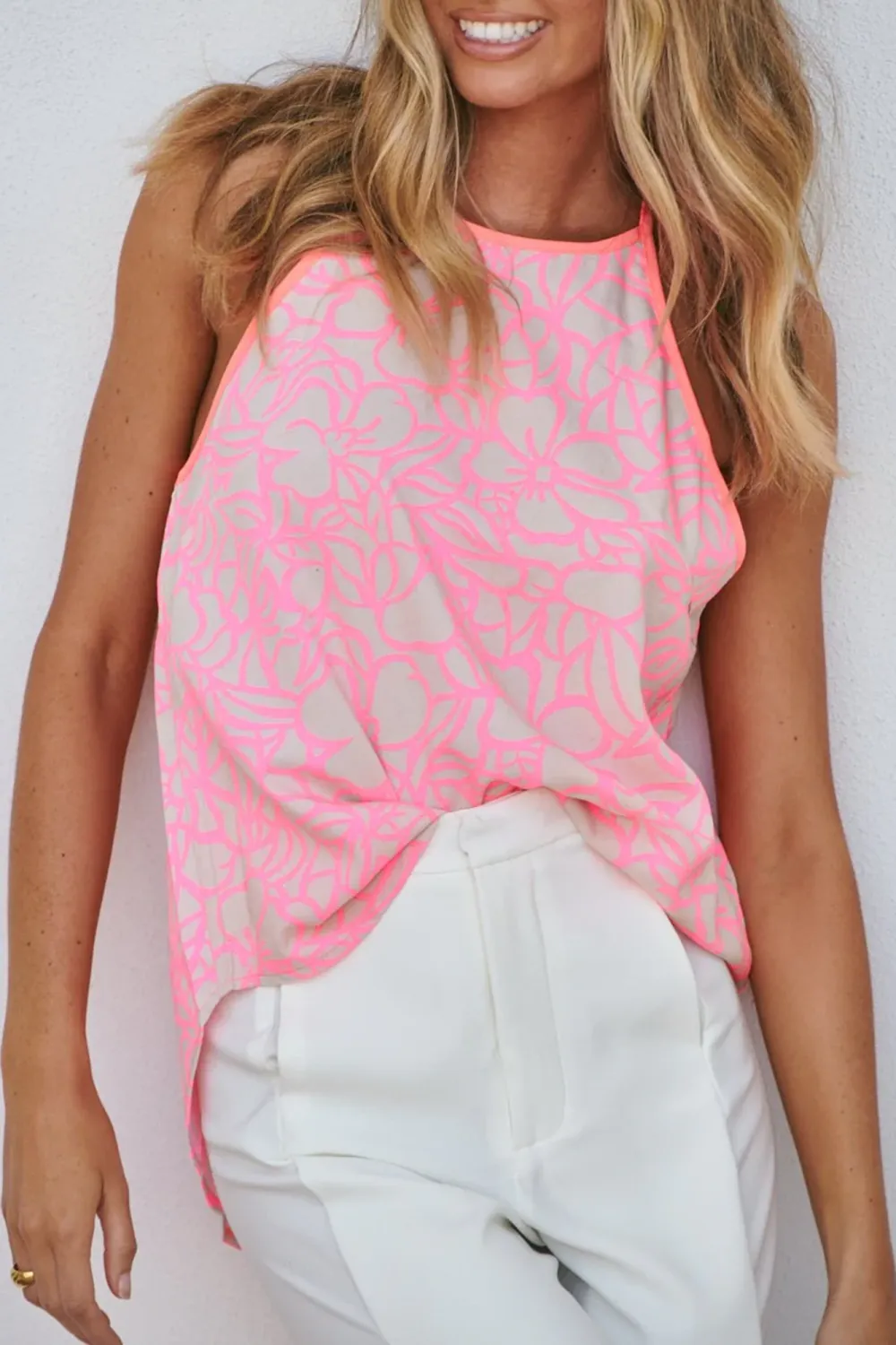 Julia Claire Print Top (Pink Print)