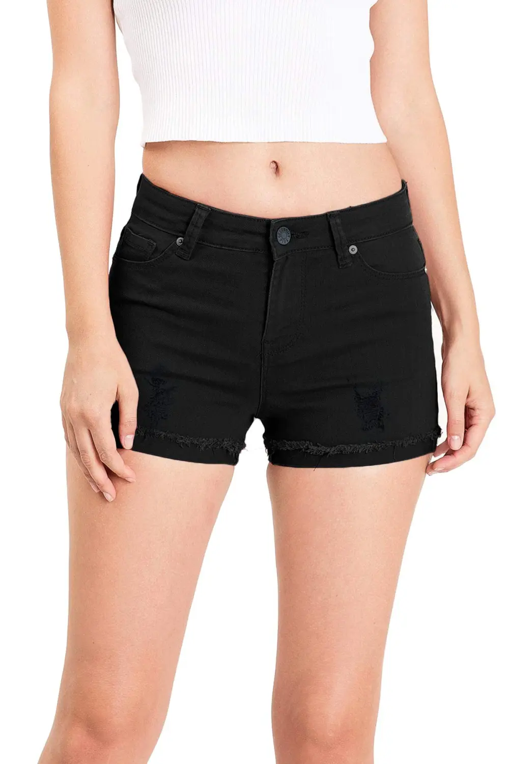 Cutoff Bermuda Black Shorts