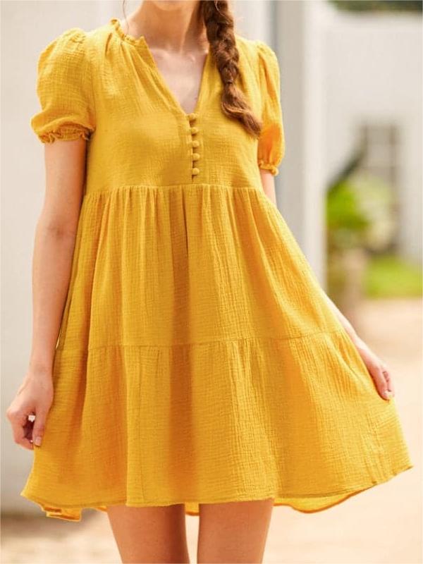 Sunshine Serenade Babydoll Dress