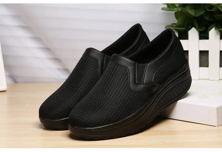 Cilool Slip-on Walking Shoes Mesh Breathe Air Cushion Sock Sneakers