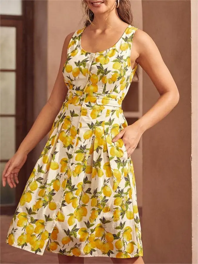 Seeking Out Sunshine Fit And Flare Dress