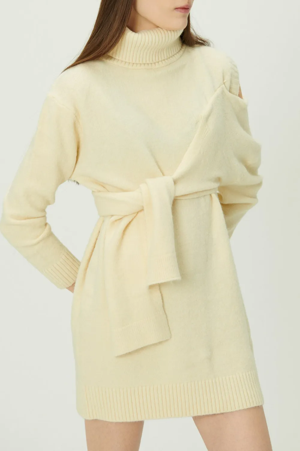 Victoria Tie Front Sweater Dress