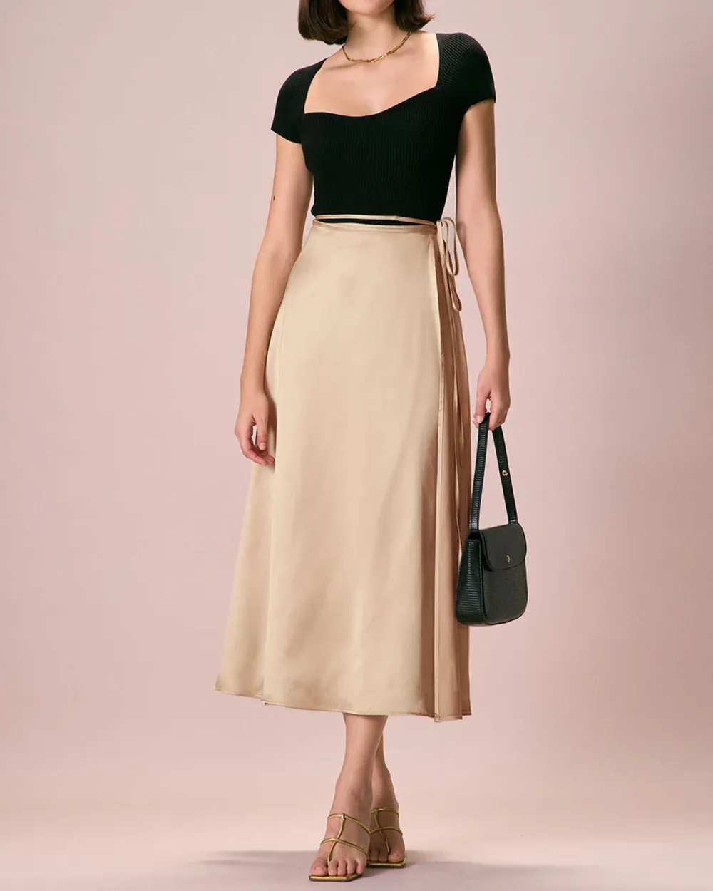 Cream Heavy Drape Skirt