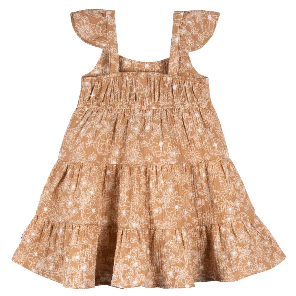 Toddler Girls Groovy Floral Tiered Dress